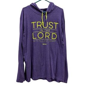 Russ 2X Purple Hoodie with Trust in the Lord neon Print